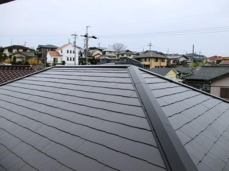 豊明市　ホワイト系　ナチュラル洋風住宅　外壁塗装　施工例　屋根塗装完成　イメージ